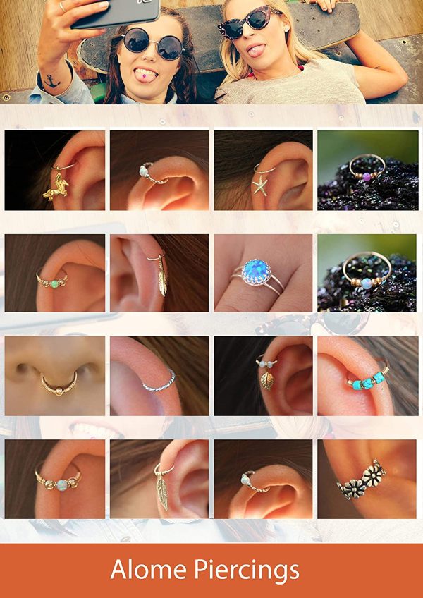 Tiny Silver Nose Ring hoop - 24 gauge snug Nose Hoop thin nose Piercings hoops - nose piercing rings