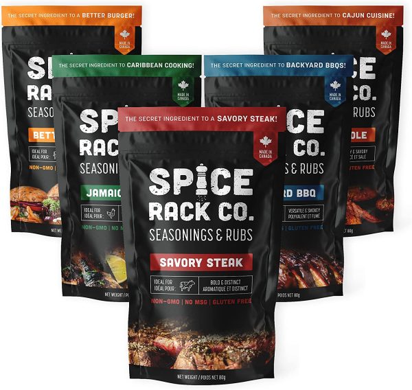 Meat Seasonings And Rubs Gift Sets - Spice Rack Co Essential BBQ Seasonings And Rubs Gift Set, Spice Gift Sets Include Steak Rub, Rib Rub, Hamburger Seasoning, Cajun Seasoning, Jerk Seasoning (5 pack) - Image 6