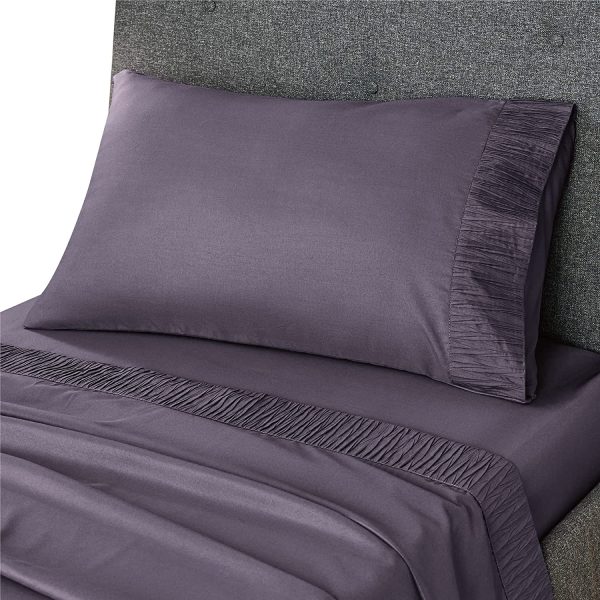 Twin XL Sheets Set for College Dark Purple - Soft 1800 Bed Extra Long Twin Sheet Sets, 3 Pieces XL Twin Sheets - Image 5