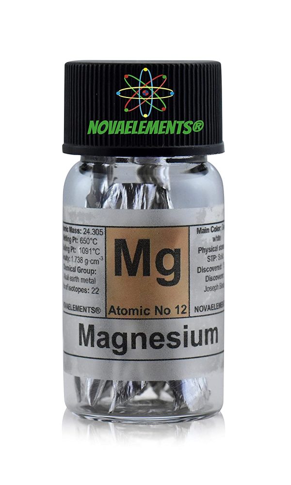 Magnesium Metal Element 12 Sample Mg, Pure Shiny Flakes 99,99% Fulfilled Labeled Glass Vial - Image 4