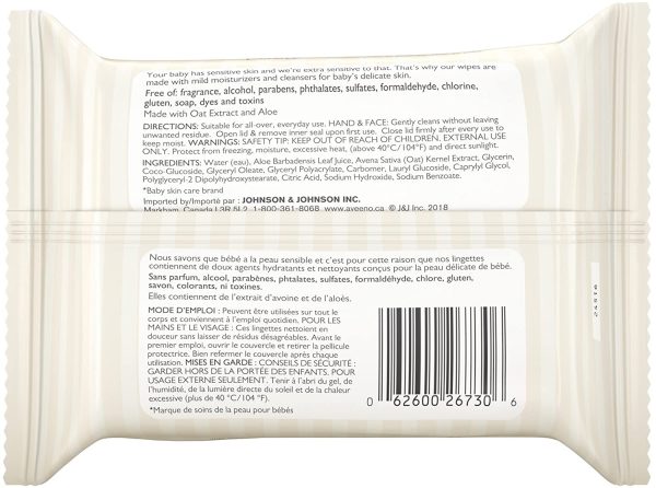 Aveeno Baby Baby Wipes for Sensitive Skin, Unscented Hand and Face, 25 Count - Image 7