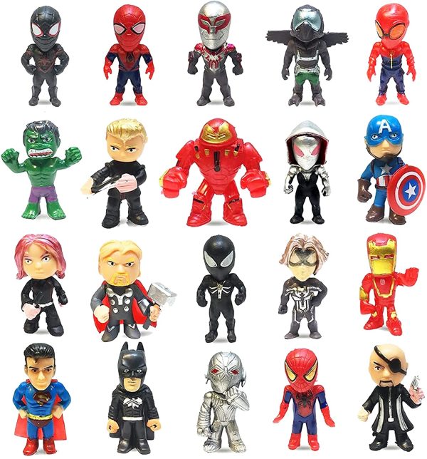 Superhero Mini Action Figures Sets for Kids, Cupcake Figurines for Birthday Party, Party Favors Set, Super Hero Theme Party Supplies () - Image 4