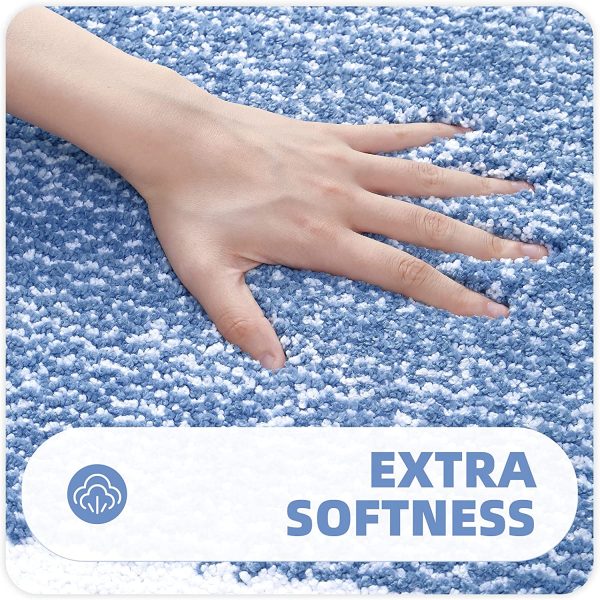 Color G Non Slip Bath Mat, Soft and Water Absorbent Rug, Machine Washable Plush Mat for Bathroom, Laundry Room and Living Room ??Blue??16"x24"?? - Image 3