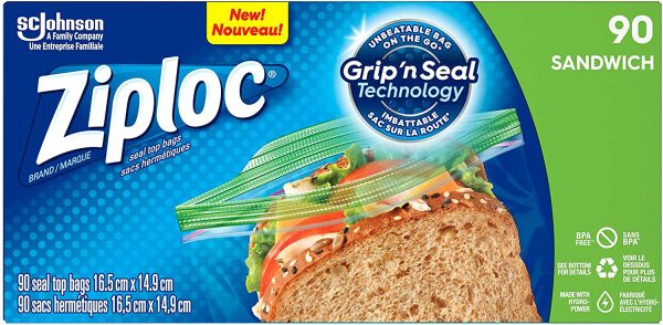 Ziploc Snack and Sandwich Bags for On-The-Go Freshness, Grip 'n Seal Technology for Easier Grip, Open and Close, 90 Count - Image 5