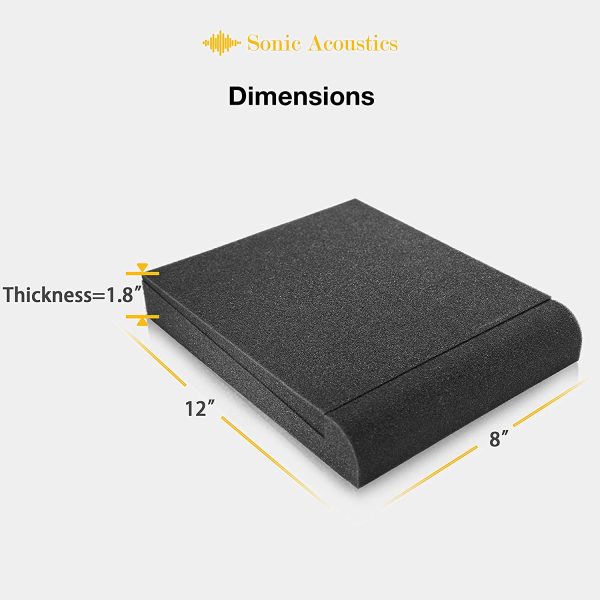 2 Pack Acoustic Isolation Pads, Studio Monitor Speaker Isolation Foam Pads, Pair of Two High Density Studio Monitor Isolation Pads Pair For 5 Inch Monitors