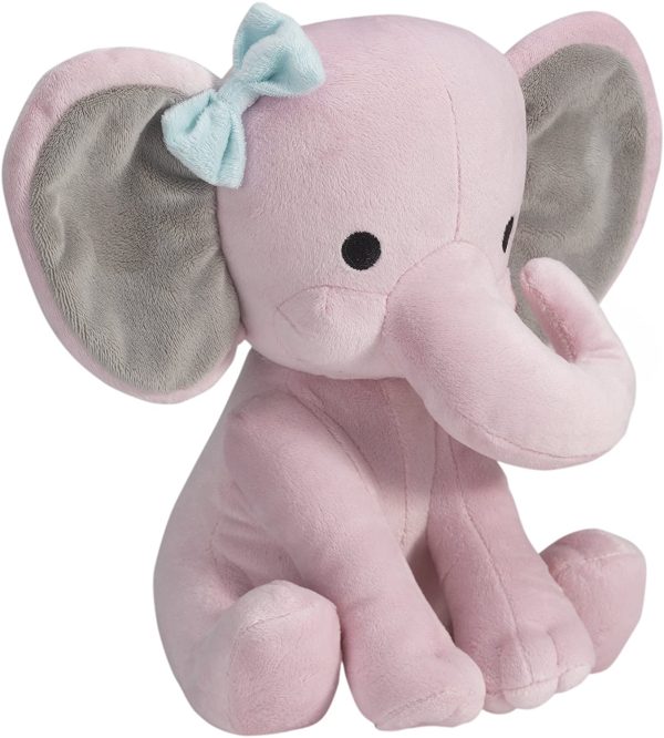 Bedtime Originals Twinkle Toes Pink Elephant Plush, Hazel