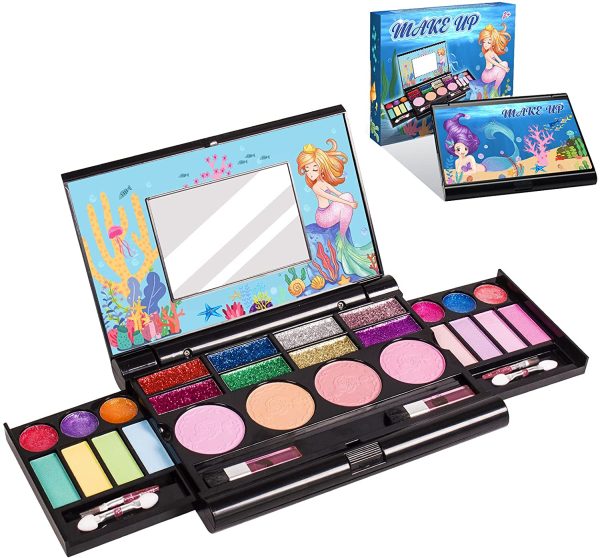 Tomons Makeup Toys Real Kids Makeup Kit for Girls,Fold Out Makeup Palette with Mirror and Secure Close - Safety Tested- n Toxic - Image 4