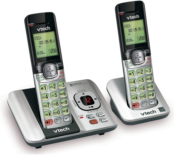 CS6529-2 DECT 6.0 Phone Answering System with Caller ID/Call Waiting, 2 Cordless Handsets, Silver/Black - Image 7