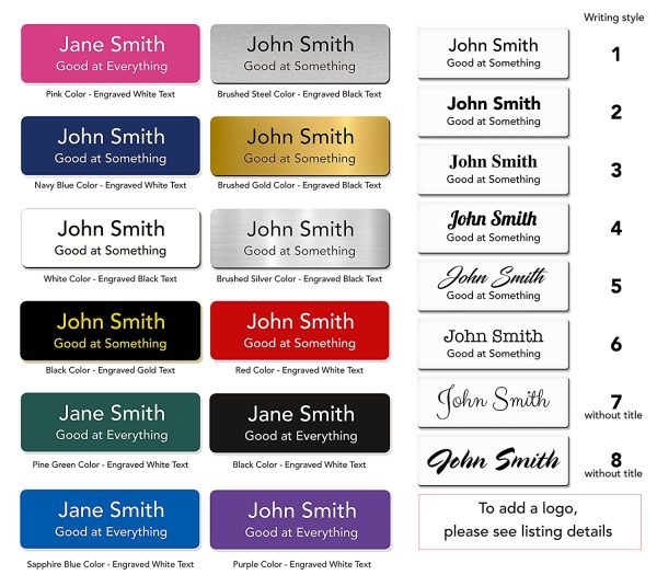 Cmart555 Custom Engraved Name Tag Badges ??Personalized Identification with Pin or Magnetic Backing (3x1in, Black - Gold Text) - Image 4