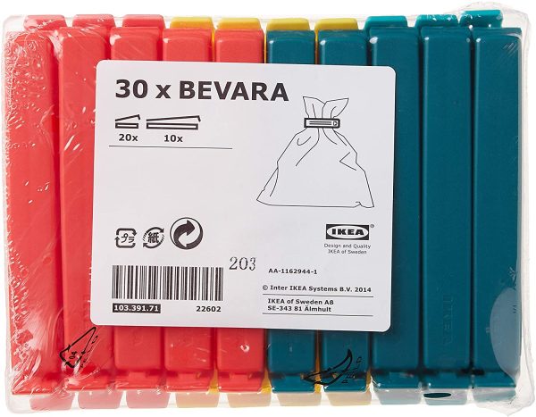 103.391.71 Bevara Bag Sealing Clips 30 Pack, Assorted Color - Image 5