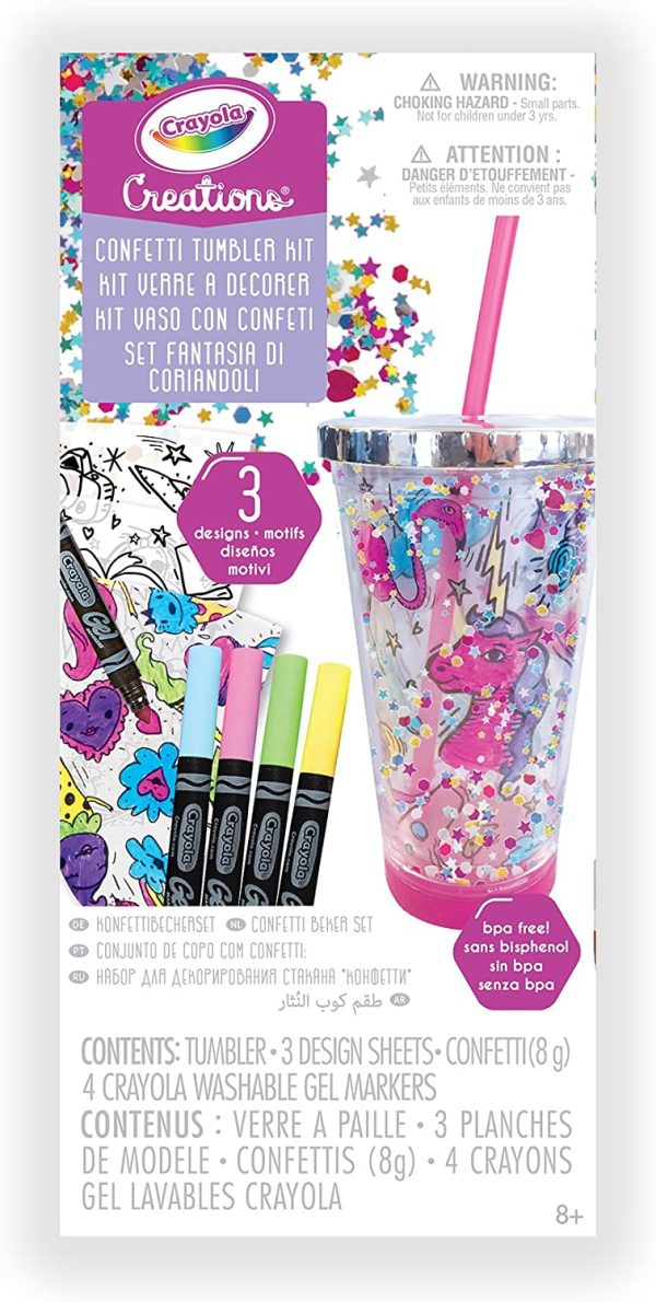 Crayola Creations Confetti Tumbler Kit, Gift for Girls and Tweens, Ages 6,7, 8 and Up, Holiday Toys, Stocking , Arts and Crafts, Gifting - Image 3