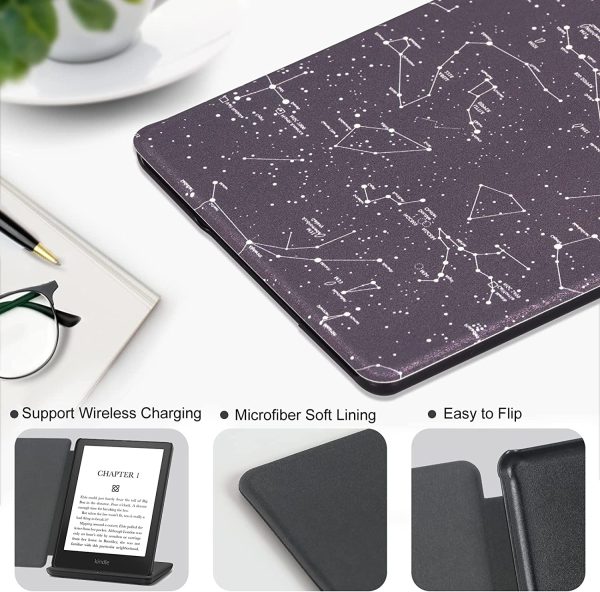 CoBak Kindle Paperwhite Case - All New PU Leather Smart Cover with Auto Sleep Wake Feature for Kindle Paperwhite Signature Edition and Kindle Paperwhite 11th Generation 2021 Released, Constellation - Image 4