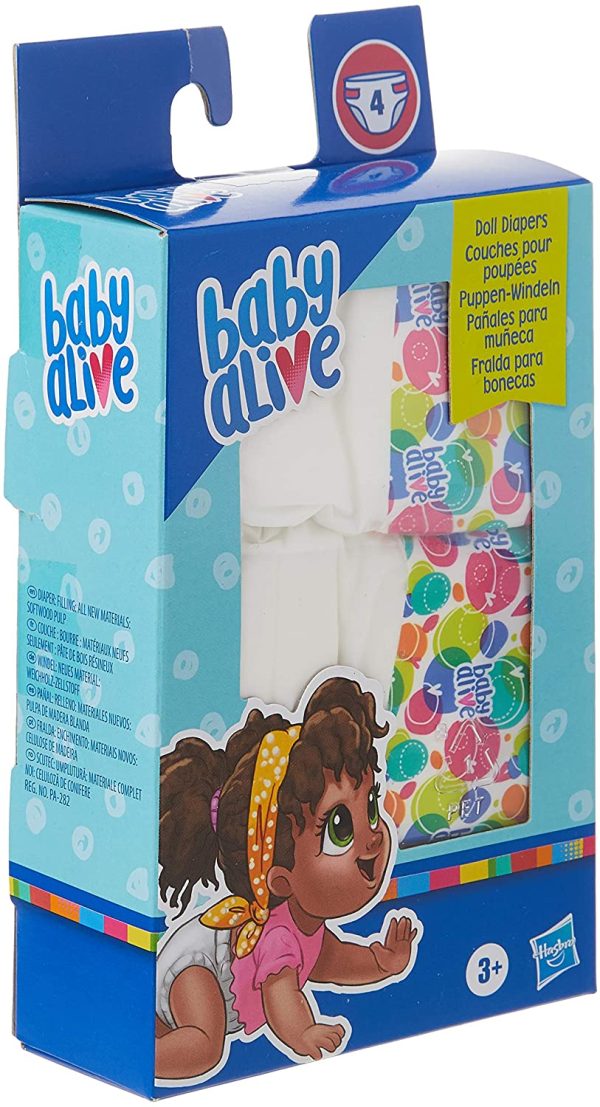 Baby Alive Doll Diaper Refill, Includes 4 Diapers, Toys Accessories, for Kids Ages 3 Years Old and Up - Image 3