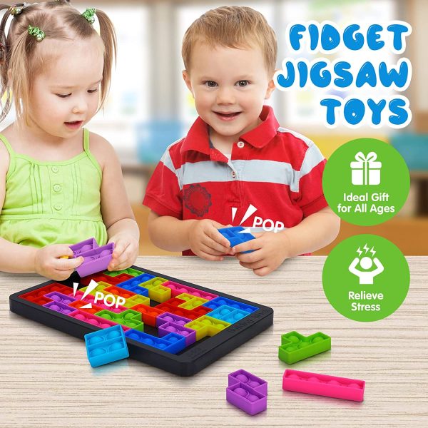 LITTLEFUN Silicone Building Block Puzzle Game Fidget Toys for Kids Anti-Stress Brain Games - Pop Gifts - Image 2