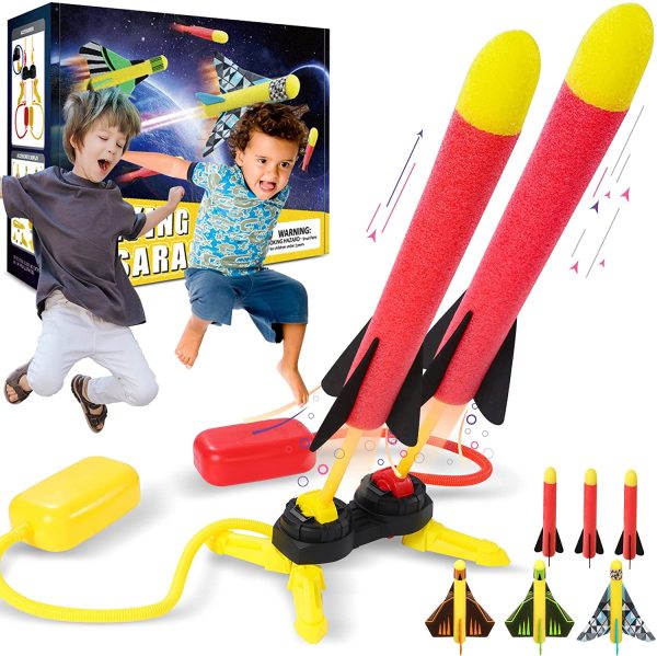 Toy Rocket Launcher for Kids- Air Rocket Toy Includes 3 Rockets & 3 Aircraft Launch Models, Fun Outdoor Toy for Boys and Girls for Age 3 4 5 6 7+Years Old Gifts Toys for Kids. - Image 7