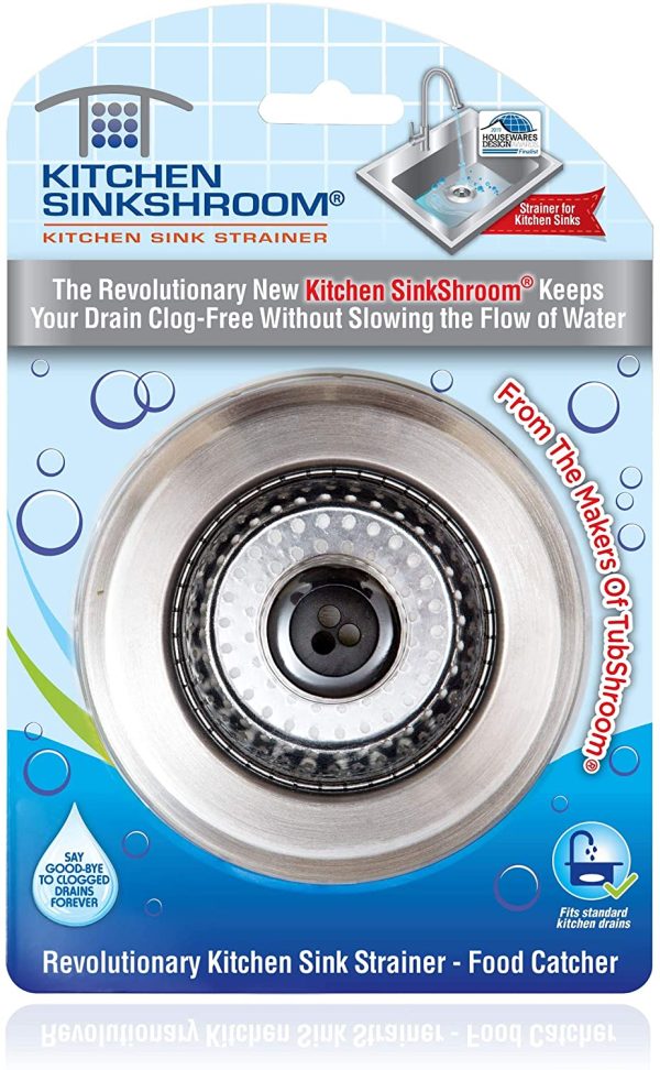 Kitchen SinkShroom Revolutionary Clog-Free Stainless Steel Sink Strainer, Black - Image 5