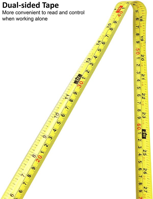 26ft Measuring Tape Measure by Imperial Inch Metric Scale with Both-Side Metal Blade,Magnetic Tip Hook and Shock Absorbent Case-for Construction,Contractor,Carpenter,Architect,Woodworking - Image 2