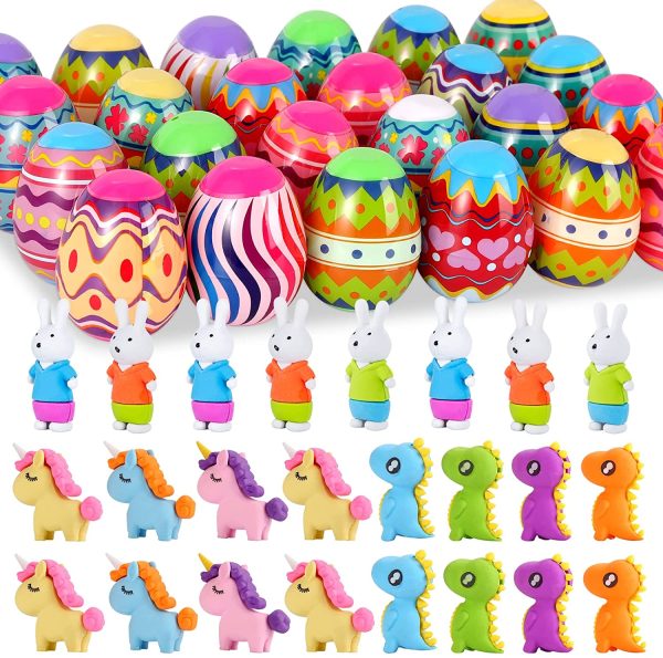 24 Pcs Easter Gifts for Kids??Easter Eggs Decoration, Easter Basket Stuffers Party Favors for Kids, Unicorn Bunny Dinosaur Anxiety Relief Sensory Fidgetget Toys