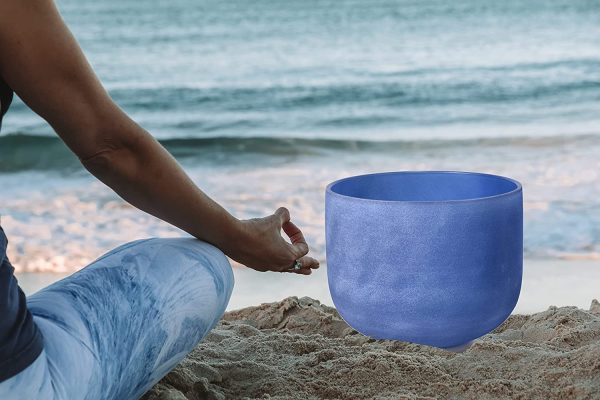 ALIOTH Blue G Note Throat Chakra Crystal Singing Bowl 8 inch Crystal Bowl Sound Healing Suede Striker for yoga - Image 4