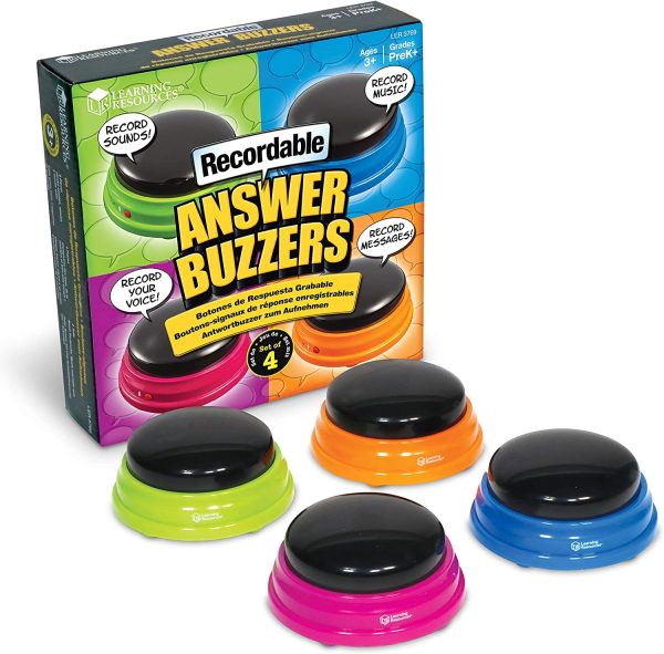 Learning Resources Recordable Answer Buzzers, Personalized Sound Buzzers, Talking Button, Set of 4, Ages 3+ - Image 6