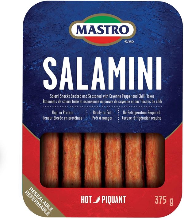 Salamini Salami Snacks Hot, 375 Grams