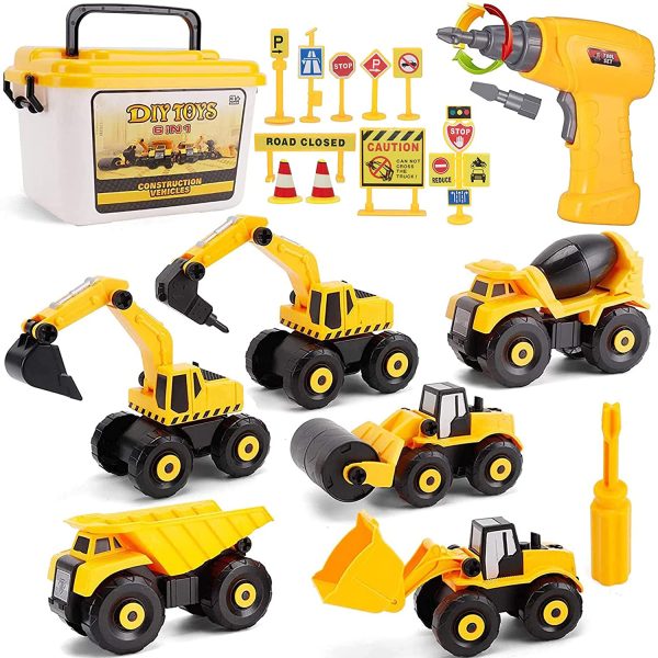 TEUVO Take Apart Truck Car Toys with Electric Drill, Construction Vehicles Building Excavator Toy STEM Trucks Vehicle Set for Kids, DIY Educational Gifts for Kids Ages 3 4 5 Boys Girls - Image 5