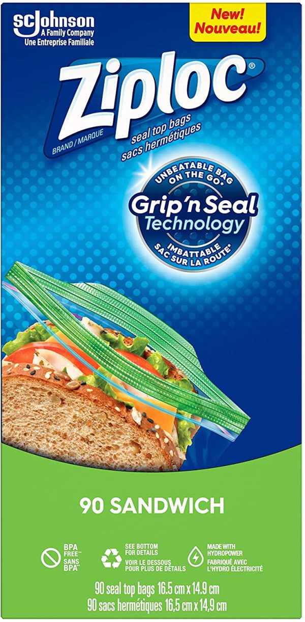 Ziploc Snack and Sandwich Bags for On-The-Go Freshness, Grip 'n Seal Technology for Easier Grip, Open and Close, 90 Count - Image 9