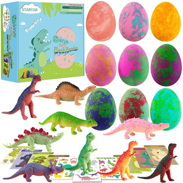 Bath Bombs for Kids with Toys Inside,Organic Dinosaur Bath Bombs Gift Set,Bubble Bath Fizzes,Birthday or Easter Gift for Girls and Boys??(9Pack) - Image 6