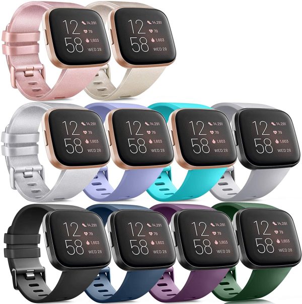 ATUP Replacement Bands Compatible for Fitbit Versa Band/Fitbit Versa Lite Band, Classic Accessory Sport Band Strap for Fitbit Versa/Versa Lite/SE/Versa 2 Smart Watch Women Men Small Large - Image 2