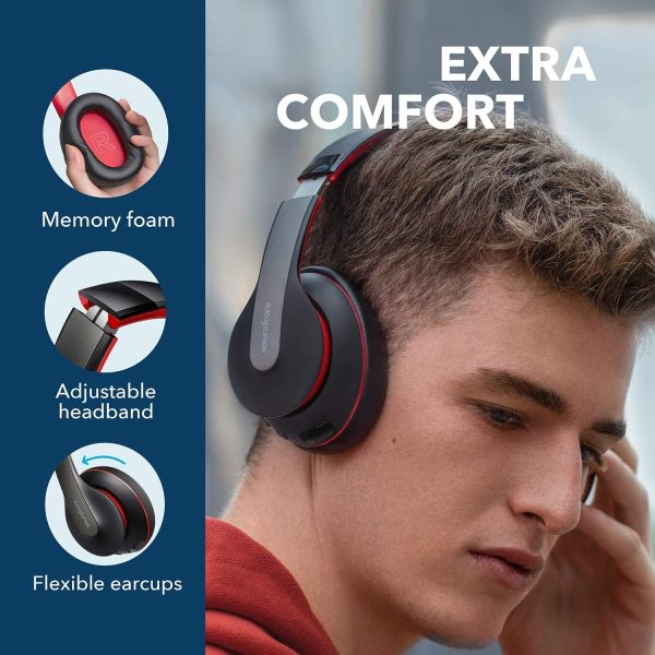 Anker  Life Q10 Wireless Bluetooth Headphones, Over Ear, Foldable, Hi-Res Certified Sound, 60-Hour Playtime, Fast USB-C Charging, Deep Bass, Aux Input, for Travel, Online Class, Home Office - Image 2