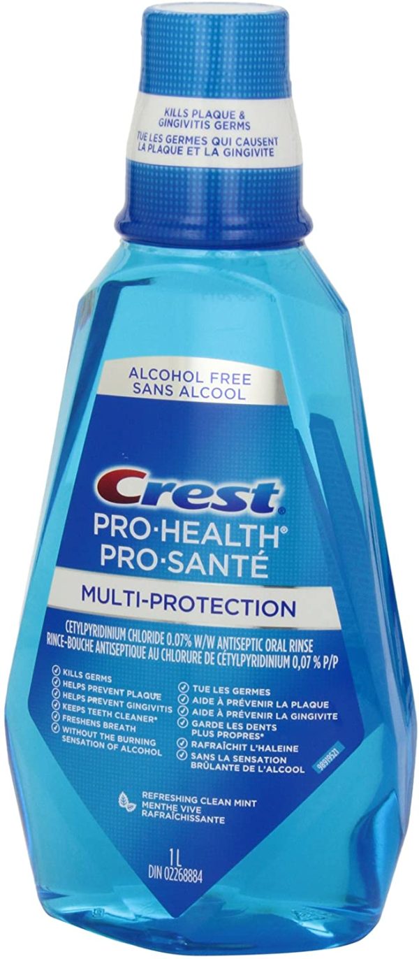 Crest Pro-Health Multi-Protection Alcohol Free Mouthwash, Clean Mint, 1 L - Image 6