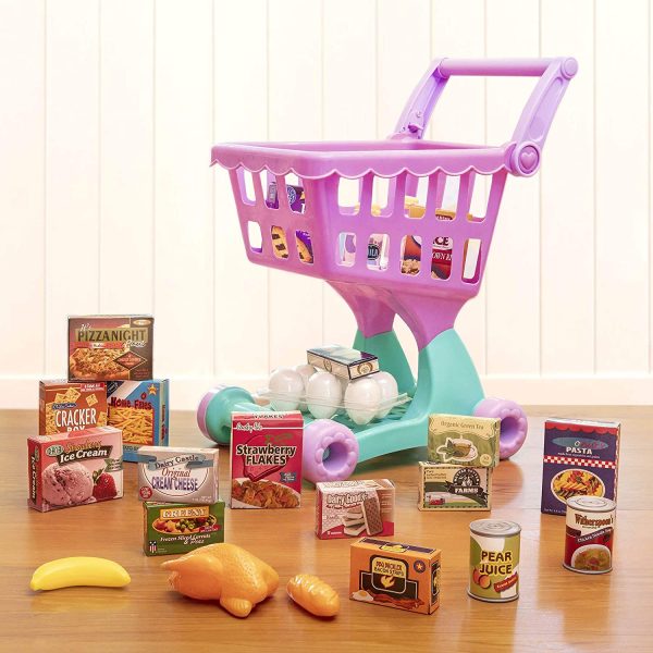 Play Circle by Battat ?C Shopping Day Grocery Cart ?C 30-Piece Toy Shopping Cart and Pretend Food Playset ?C Grocery, Kitchen and Food Toys for Toddlers Age 3 Years and Up, - Image 7