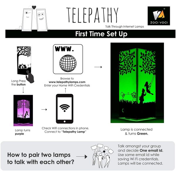 Telepathy Friendship Lamps - Long Distance Wifi Touch Lamps by Zoci Voci - Under One Tree Design | Unique Handmade Gifts 200+ colors?? - Image 4