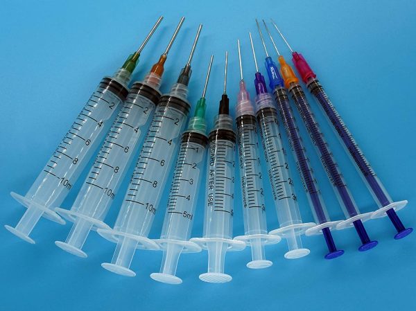 Plastic Syringe Blunt Tip Needle - 1ml, 3ml, 5ml, 10ml Luer Lock Syringes | 14ga 16ga 18ga 20ga Blunt Needles - Adhesives, Oil or Glue Applicator (Pack of 20)