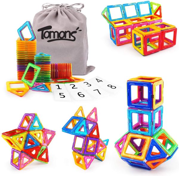 Tomons Magnetic Building Blocks Magnetic Tiles for Kids, Magnetic Blocks Stacking Blocks with Storage Bag - 36 PCS - Image 5