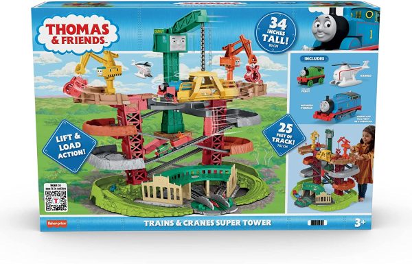 Thomas & Friends Trains & Cranes Super Tower, Motorized Train and Track Set for Preschool Kids Ages 3 Years and up - Image 3