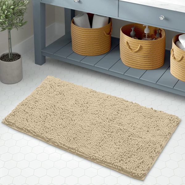 Bathroom Rug Mat -Extra-Soft Plush Bath Shower Bathroom Rug,1'' Chenille Microfiber Material, Thickening Shaggy Tub Mat Carpet, Super Absorbent. Machine Wash & Dry (15'' x 23'', Birch) - Image 8