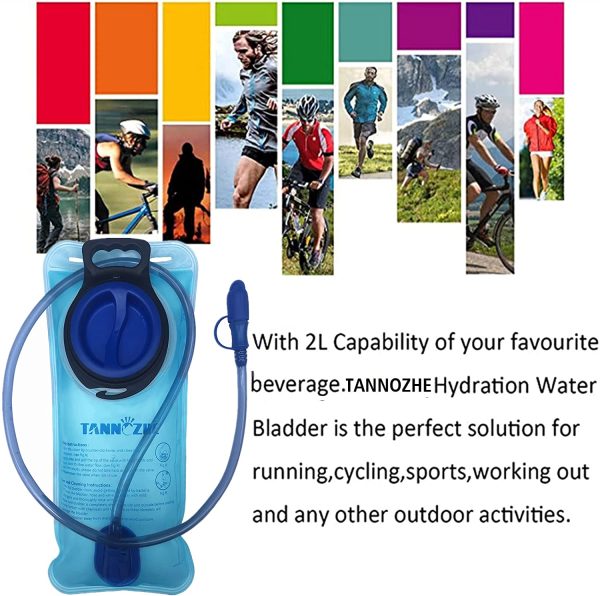 TANNOZHE Hydration Bladder 2Litre Water Bladder Leak Proof Water Reservoir,BPA Free Hydration Pack Replacement,Sports Travel Reservoir Hydration Bag Pack Hiking,Outdoor