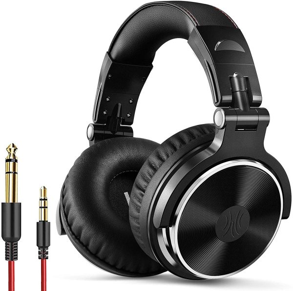 Adapter-Free Closed Back Over Ear DJ Stereo Monitor Headphones, Professional Studio Monitor & Mixing, Telescopic Arms with Scale, Newest 50mm Neodymium Drivers - Black - Image 5