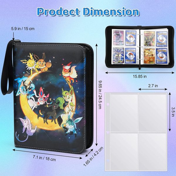 Olexman Card Binder for All Cards Binder 4-Pockets,400 Pockets Portable Trading Card Holder Book Storage Carrying Case with 50 Removable Sheets, Toys School Gifts for Boys Girls - Image 5