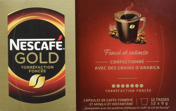 NESCAFÉ GOLD Dark Roast & Ground Coffee Capsules, K-Cup Compatible Pods, 12 Capsules - Image 4