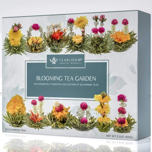 Teabloom Flowering Tea Chest - Curated Collection of 12 Varieties of Flowering Teas Packaged in Beautiful Gift-Ready Tea Box - Image 2