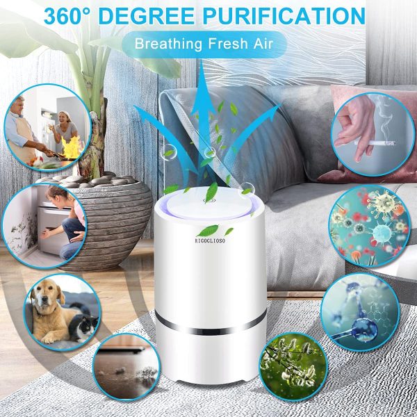 Air Purifiers for bedroom, Low Noise Air Cleaner for Pollen,Smoke,Dust,Odor,Pet Dander, Desktop USB Air Purifier, GL2103 - Image 7