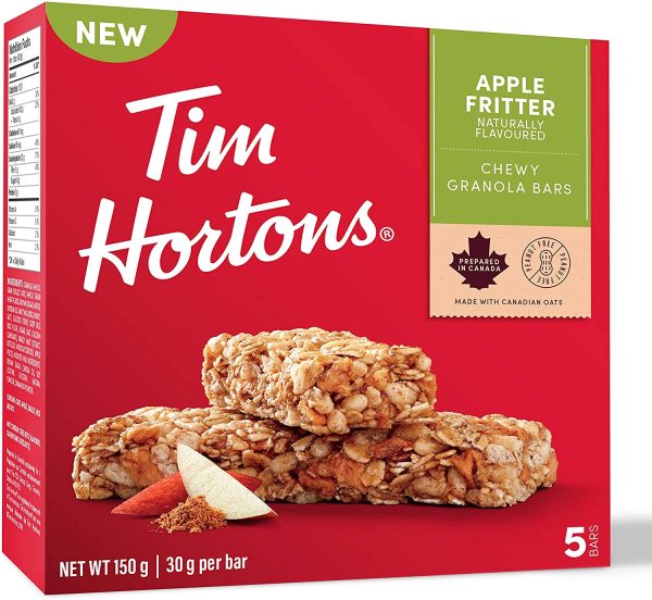 Apple Fritter Granola Bars, Peanut Free, 5 Count, Imported from Canada}