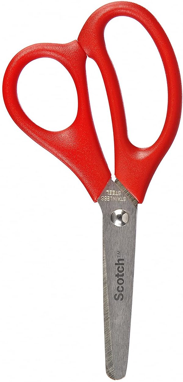 Scotch Kids Scissors, 1 Pair, Blunt, Stainless Steel, Red, 5.1" - Image 3