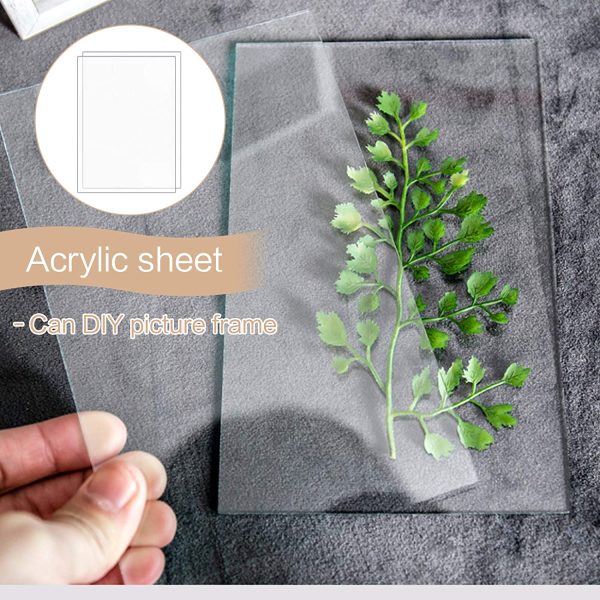 15Pcs Transparent Acrylic Sheets, 7 x 5 Inch (1mm Thick) Clear Acrylic Sheets, Transparent Clear Acrylic Panel with Protective Film for Picture Frame Glass Replacement Project Display DIY Craft - Image 2