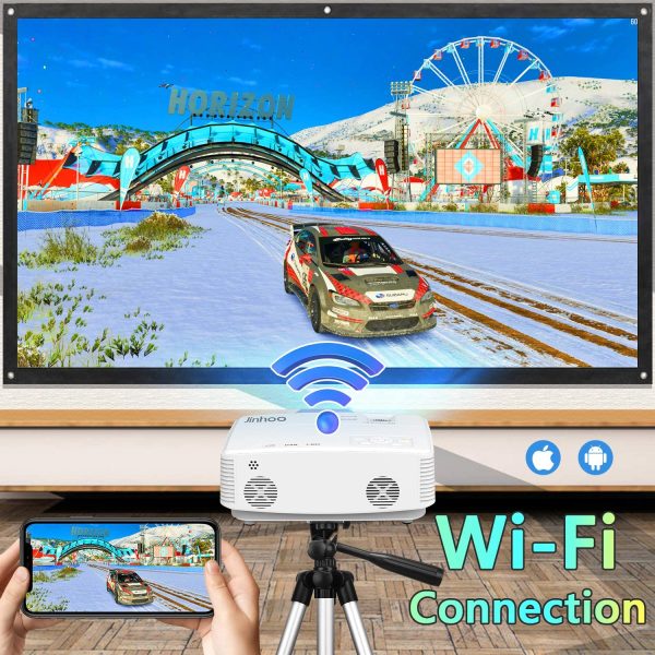 WiFi Projector, 7000 Lumen with 100 Inch Screen, 1080P Enhanced Portable Mini Projector Compatible with TV Stick Smartphone Tablet HDMI USB AV for Home Theater - Image 4