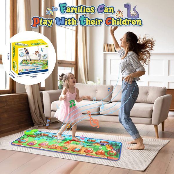 Piano Mat, Dinosaur al Mat for Toddlers, Early al Toys for Baby,Animal Piano Keyboard Dancing Mat with 9 Children's Songs, Educationl Toys Gifts for 3 4 5 6 Year Old Boys Girls Kids