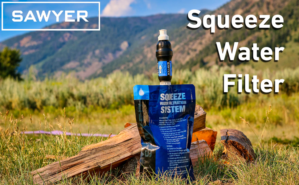 Sawyer Squeeze 0.1 Micron Water Filter with Two Pouches