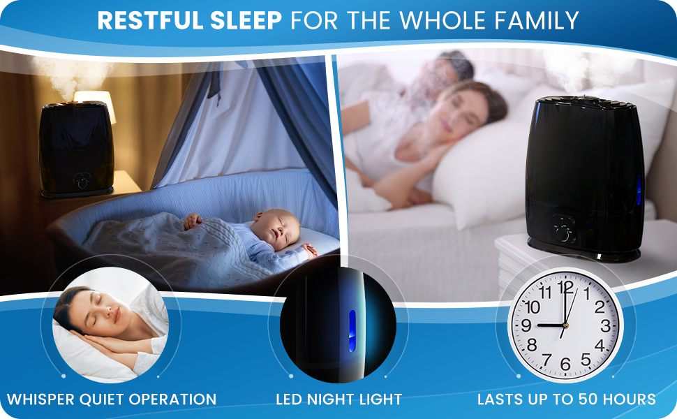 Cool mist humidifiers for bedroom quiet perfect for the whole family